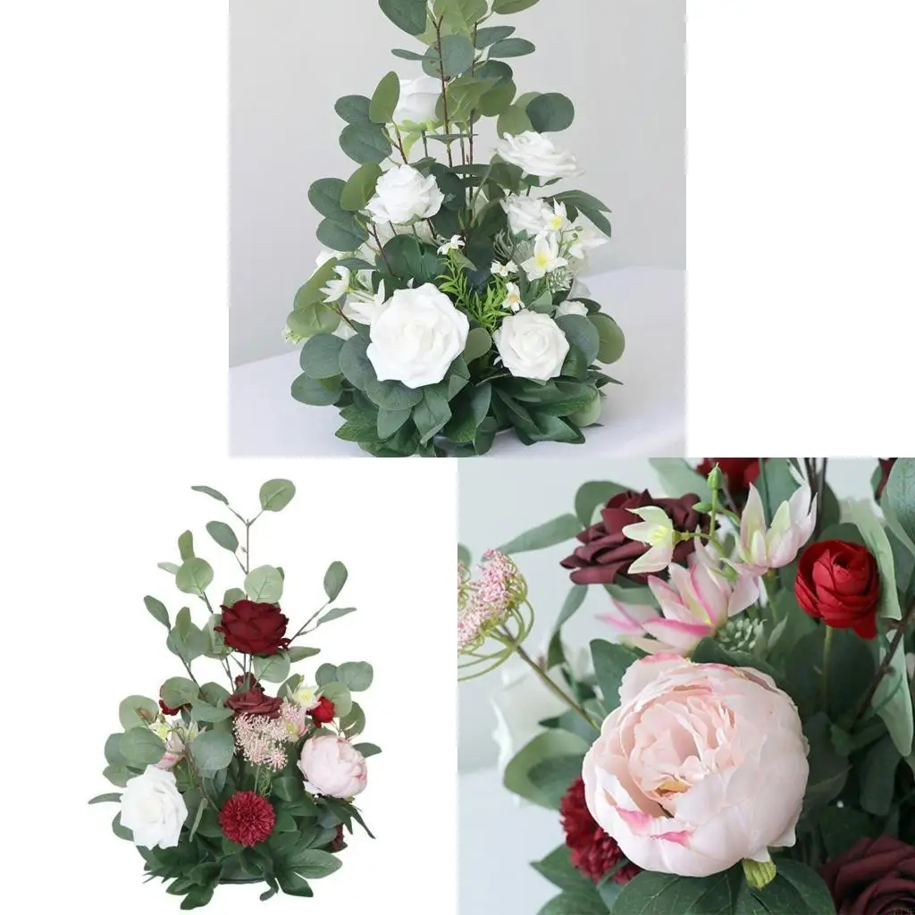 

Wedding Guide Flower Bouquet Artificial Flower Ornaments Vase Decoration for Festival Birthday Party Photo Props F19F