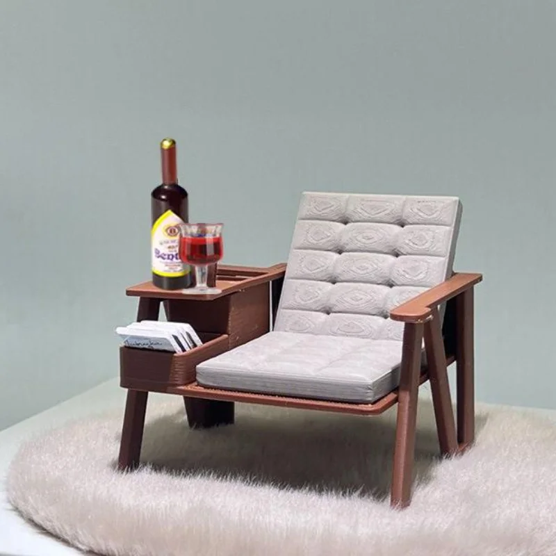 

1 Set 3D Printed Lounge Furniture 1/12 Scale Miniature Reading Chair Model For Diorama Dollhouse Desktop Ornament Home Decor