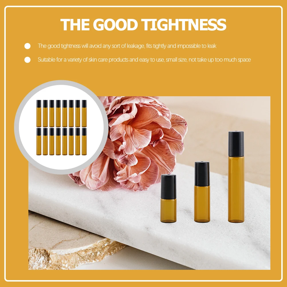 

20Pcs Portable Essential Oil Roller Bottles Refillable Glass Roll on Bottles Leak Proof Compact Perfume Use Essential Oil Roller