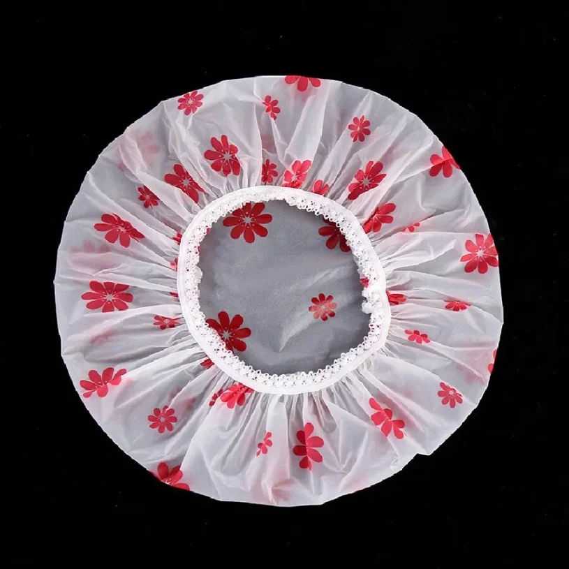 5pcs Waterproof Shower Cap WOMEN'S Household Bathing Anti-oil Smoke Hair Care Shower Cap Dry Hair Cap