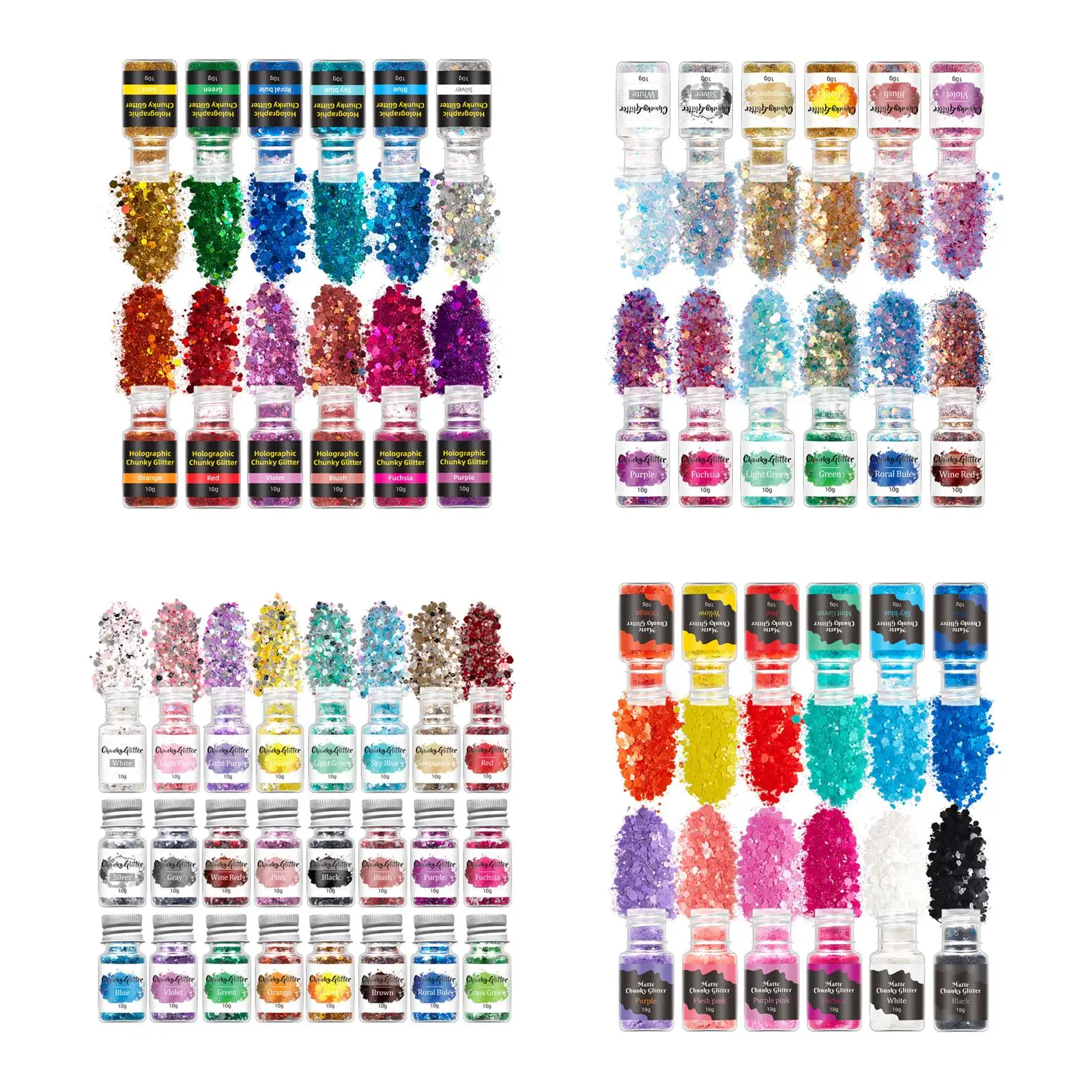 Nail Art Glitter Sequins Confetti Sparkly DIY 3D Nail Art Tips Decoration Irregular (12 Bottles) for Beauty Girls Women