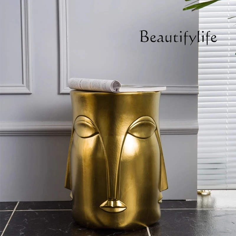

Modern modern design American face ceramic drum chair B & B hotel ornament stool corner few sides