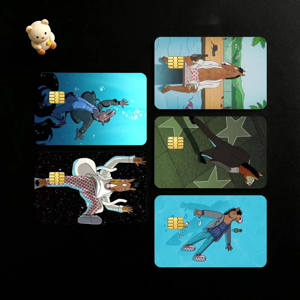 Classic Cartoon B-BoJack H-Horsemans Credit Card HD Stickers Game Card Decal Small Chip Waterproof Sticker Gift