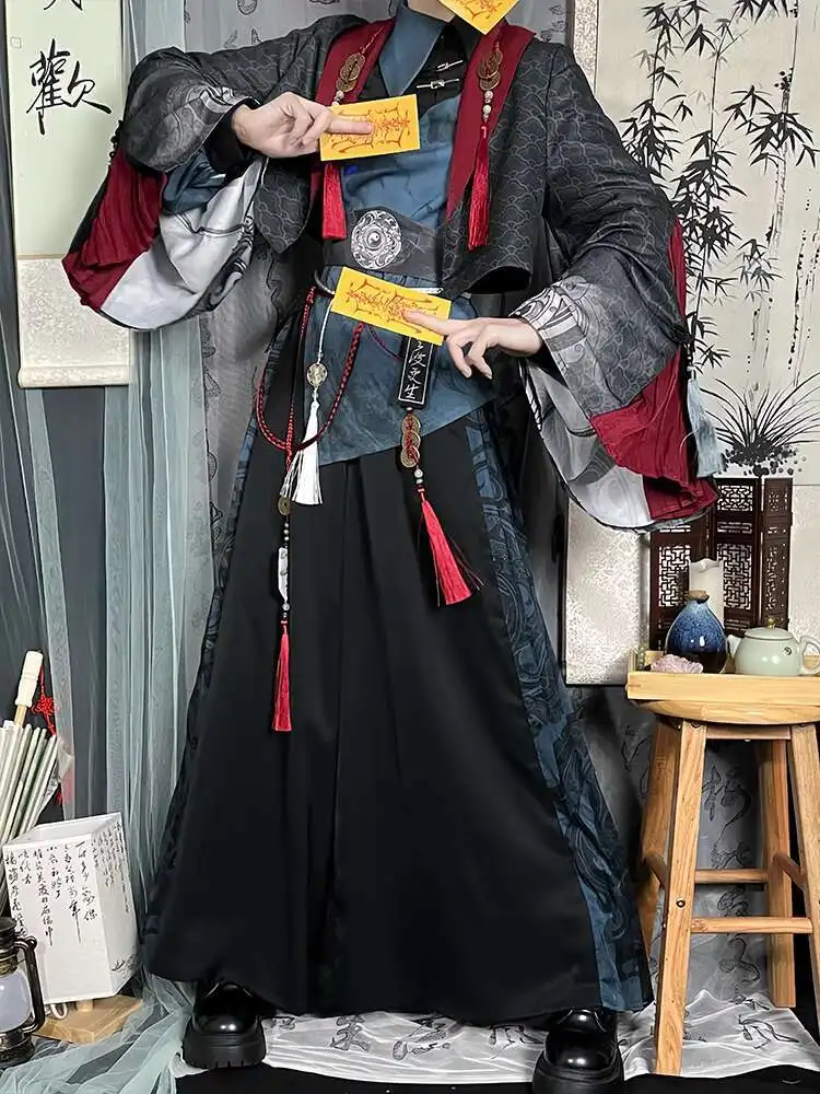 Halloween Han Elements National Style New Chinese Style Improve Song Pants Guofeng Coat Irregular Shirt Suit Hanfu Cos Cosplay