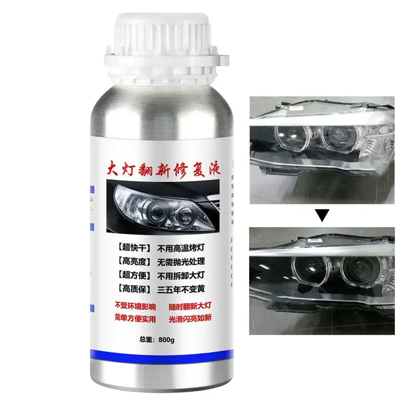 

Headlight Restorer 600ml Fast Drying Car Light Restoration Solution Headlight Polish Cleaner Car Headlight Scratch Restoring