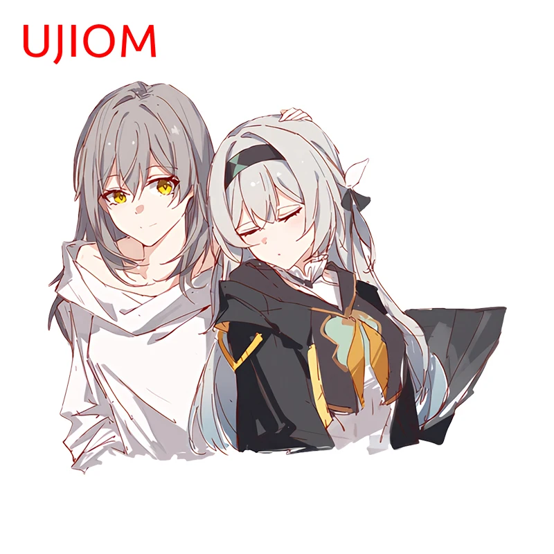 UJIOM 13cm X 11.1cm Lesbian Firefly Stelle Anime Girls Lovely Wall Stickers Kitchen Cupboard Decal Cute Home Decor Chambre