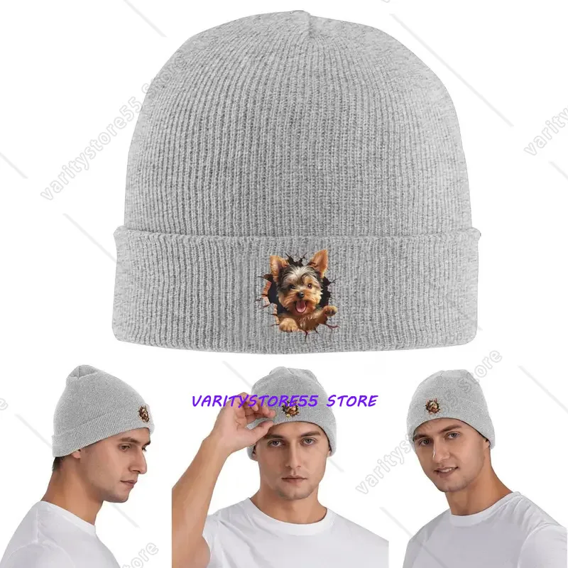 Breakout Yorkshire Terrier Dog Print Cute Pet Warm Winter Cap