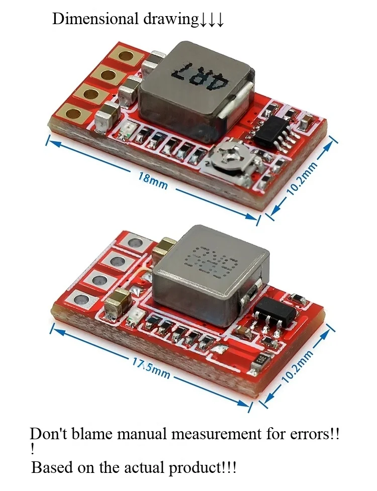 24V Step-Down 3A Mini DC-DC einstellbares Step-Down-Modul, 12V/24V auf 5V 3A 3.3V 9V Festspannung – Detail 3