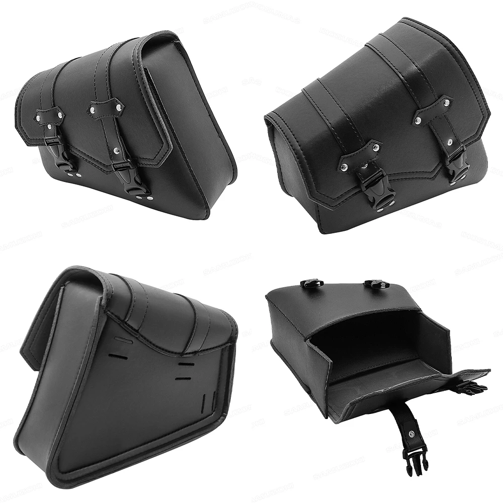 Motorcycle Saddlebags Side Tool Bag PU Leather Luggage Saddle Bag Fit For Harley Sportster XL 883 Hugger Sportster Universal