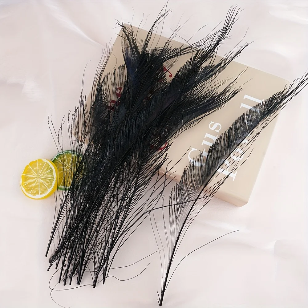 Wholesale 25-35cm Peacock Feather Sword Dyed Feathers for DIY Decoration Peacock Edge Wing Floral Insert Cat Toy Craft Supplies view 4