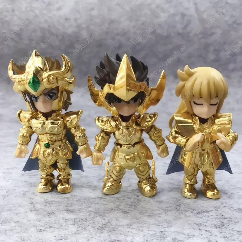 Hot In Stock Q Version Of Saint Seiya Toy Cartoon Figure Leo Sagittarius Virgo Joints Are Movable Model Ornaments Christmas Gift