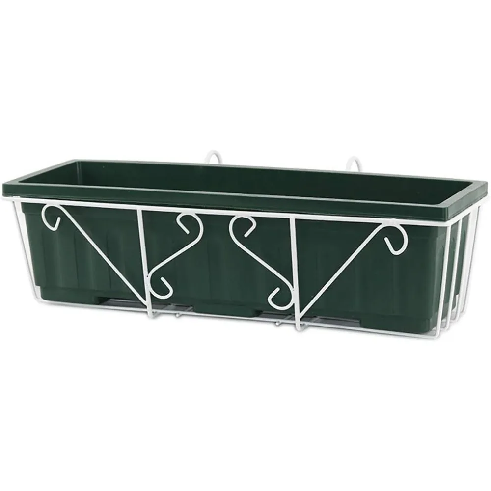 

Railing Hanging Flower Stand, Rectangular Plastic Flower Pot, Used for Outdoor Balcony Or Fence Railing Size: 61 X 20 X 15cm, Ro