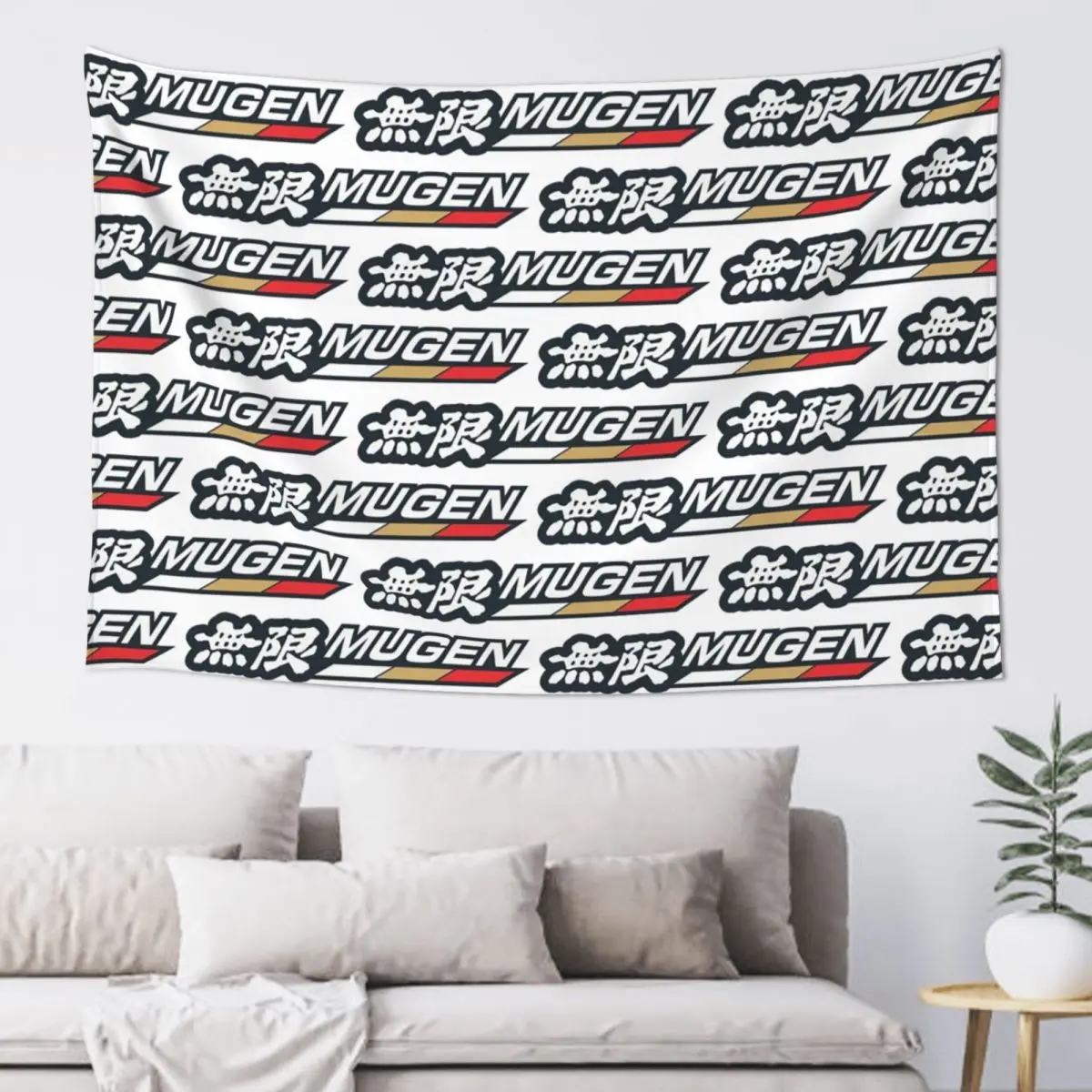 Mugen Motorsports Power Tapestry Hippie Wall Hanging Aesthetic Home Decoration Tapestries for Living Room Bedroom Dorm Room