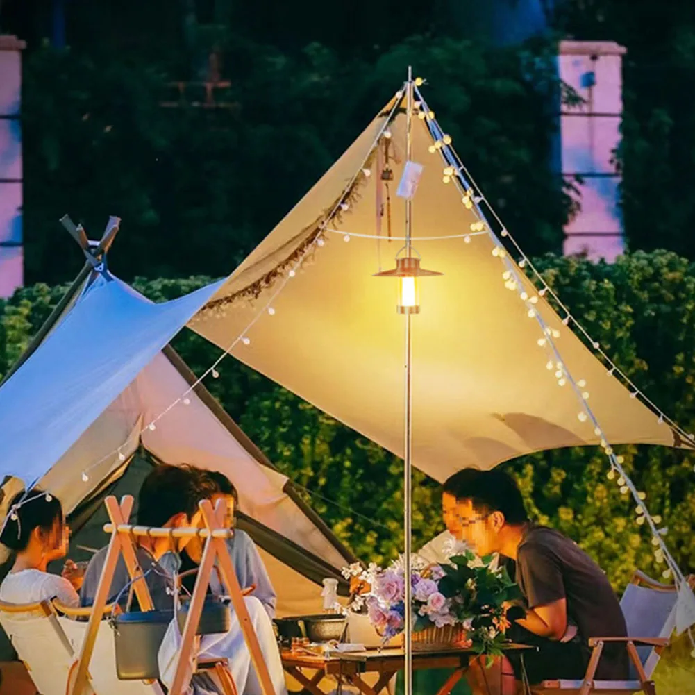 أضواء LED الزخرفية المعلقة للماء مع هوك أضواء خيمة التخييم نوع c شحن حديقة الديكور مصباح للسفر في الهواء الطلق #2