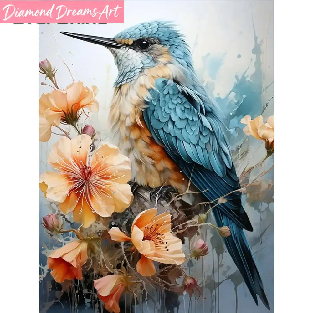 

Безрамная мозаика из круглых страз с изображением птиц и животных, алмазная вышивка, цветочный узор, подарок ручной работы