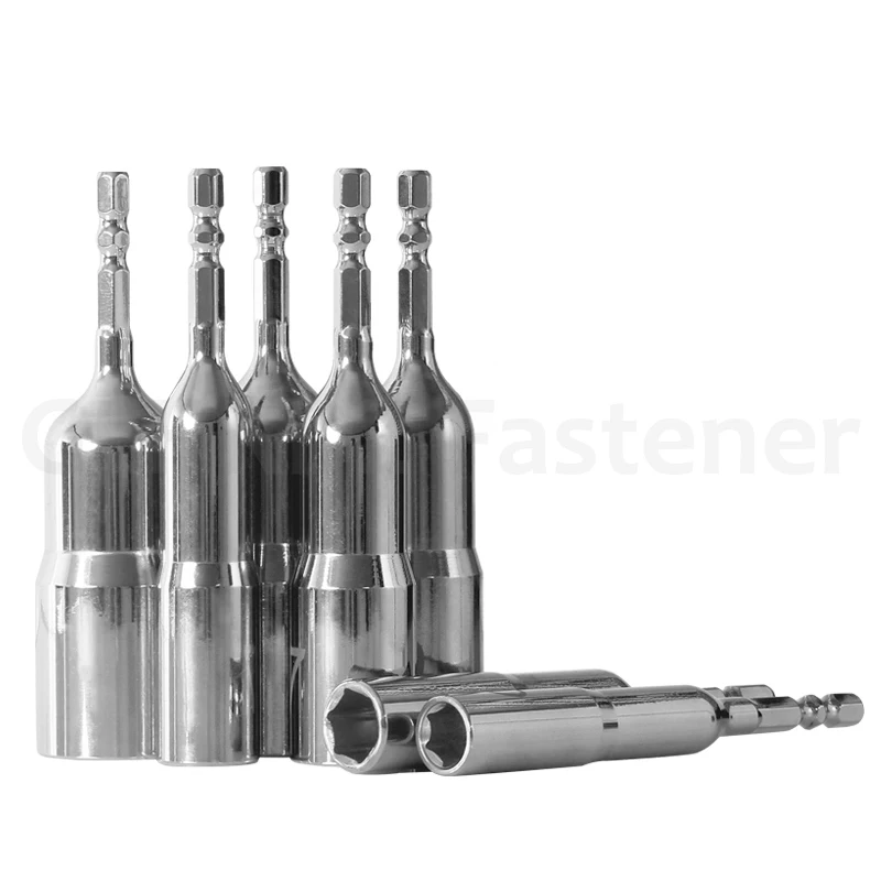 110Mm 8Mm-24Mm Spiegel Hex Socket Mouw 1/4 Hex Shank Impact Socket Schroef Moer Driver Socket kit Elektrische Schroevendraaier Bit Adapter