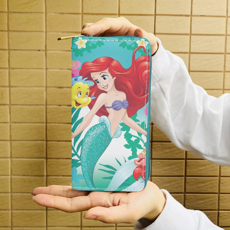 Disney Princess mermaid 5581 Anime Wallet Cartoon Wallets Zipper Coin Bag Casual Purses Card Unisex Gift