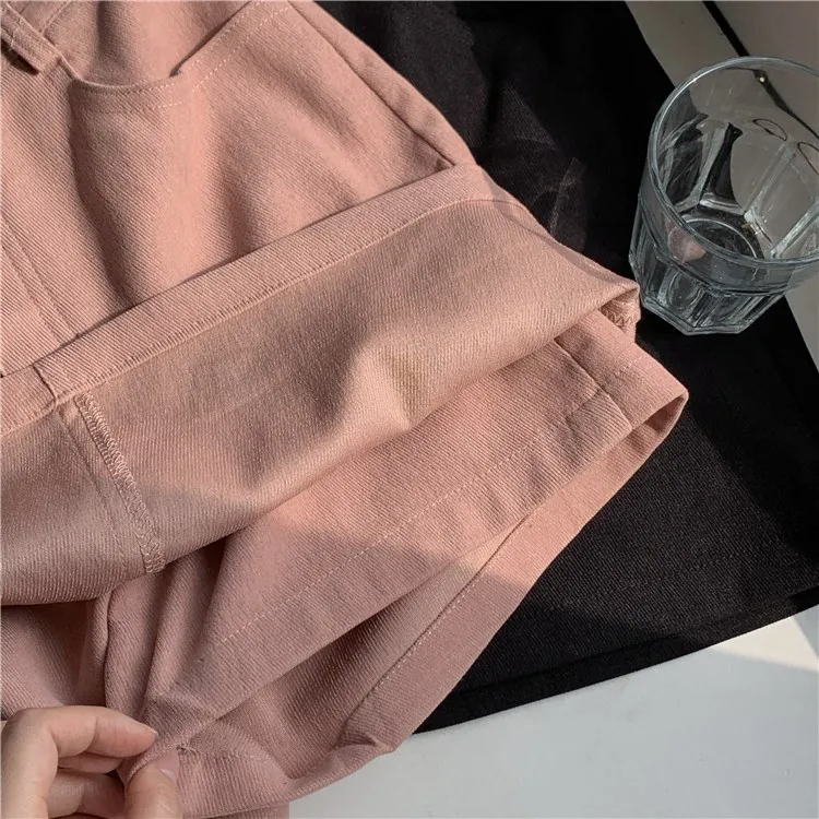 Women Fashion Skirts Summer Cotton Tall Waist A Line Solid Color Button Fly Ladies Casual Vestidos Dropshipping SFFS819