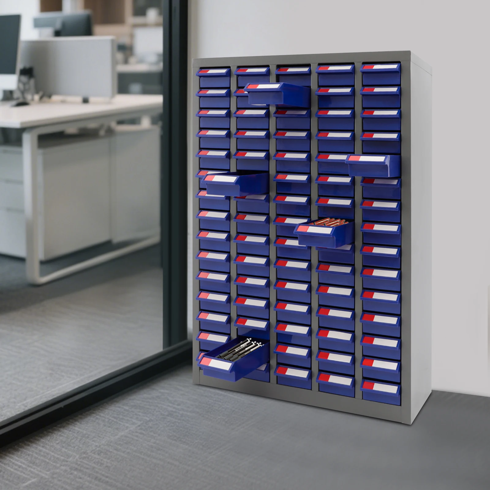 

Шкаф для запчастей, шкаф для инструментов с 75, ящиками, ящик для хранения инструментов для болтов и гаек для гаража, офиса, склада