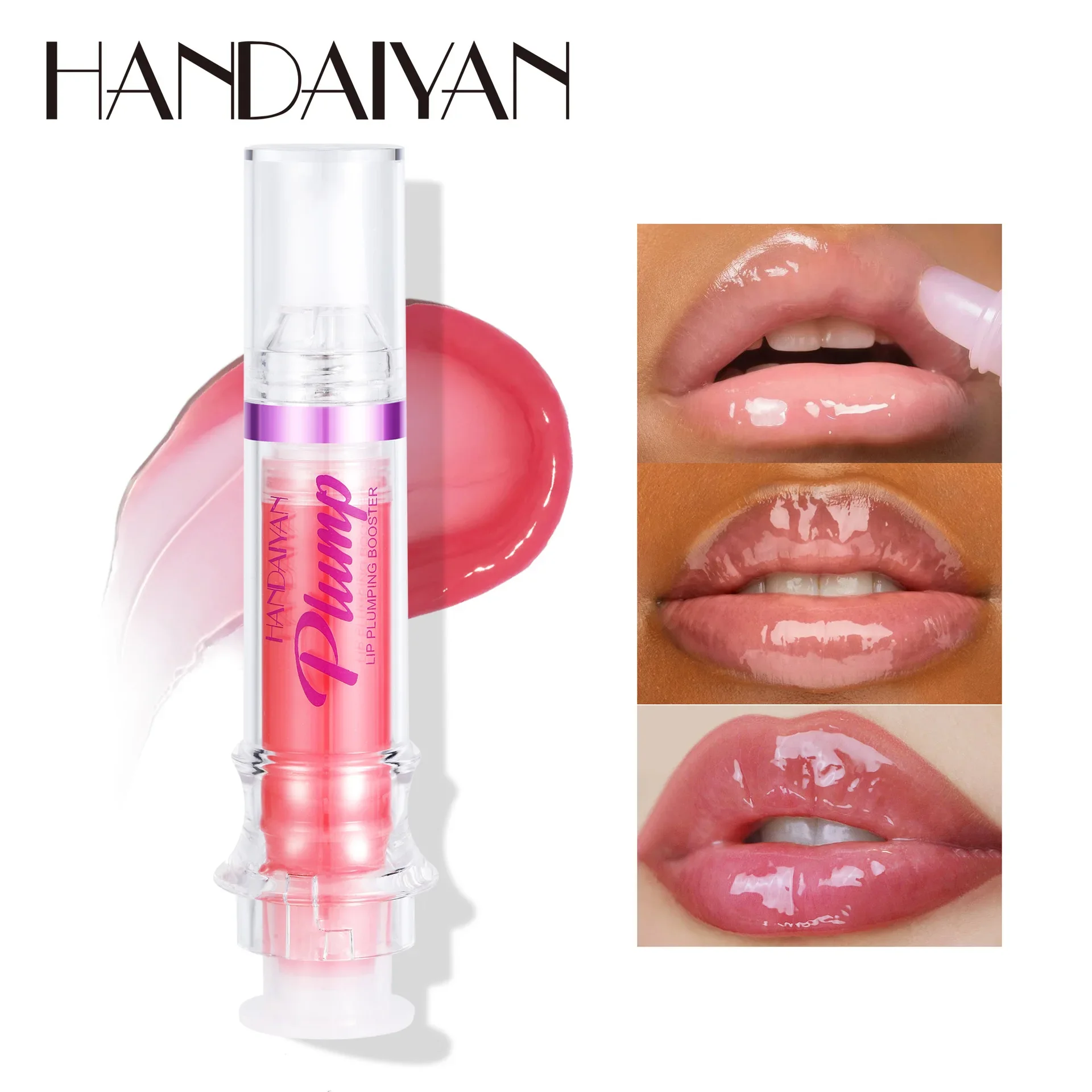 HANDAYAN 6 สี Lip Plumping Booster Moisturizing Clear Lip Gloss Plumping Honey Lip Oil Rich Lips Lipgloss แต่งหน้า