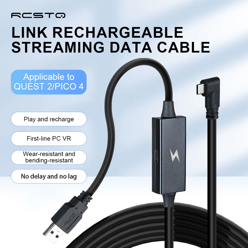 HIBLOKS VR Link Charging Cable 5M Fast Charging Line USB 3.2 Transfer Type-C Adapter 3A For Oculus Quest 2 Helmet VR Accessories