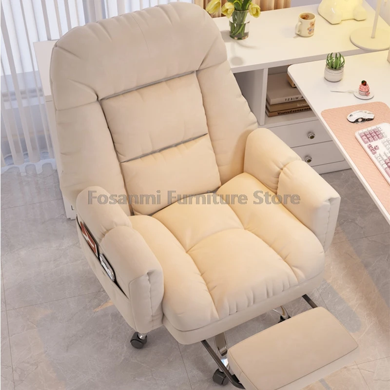 كرسي كمبيوتر مريح من القماش التكنولوجي مع مسند للذراعين قابل للتعديل للمنزل الناعم كرسي مكتب مريح واسع دوار #2