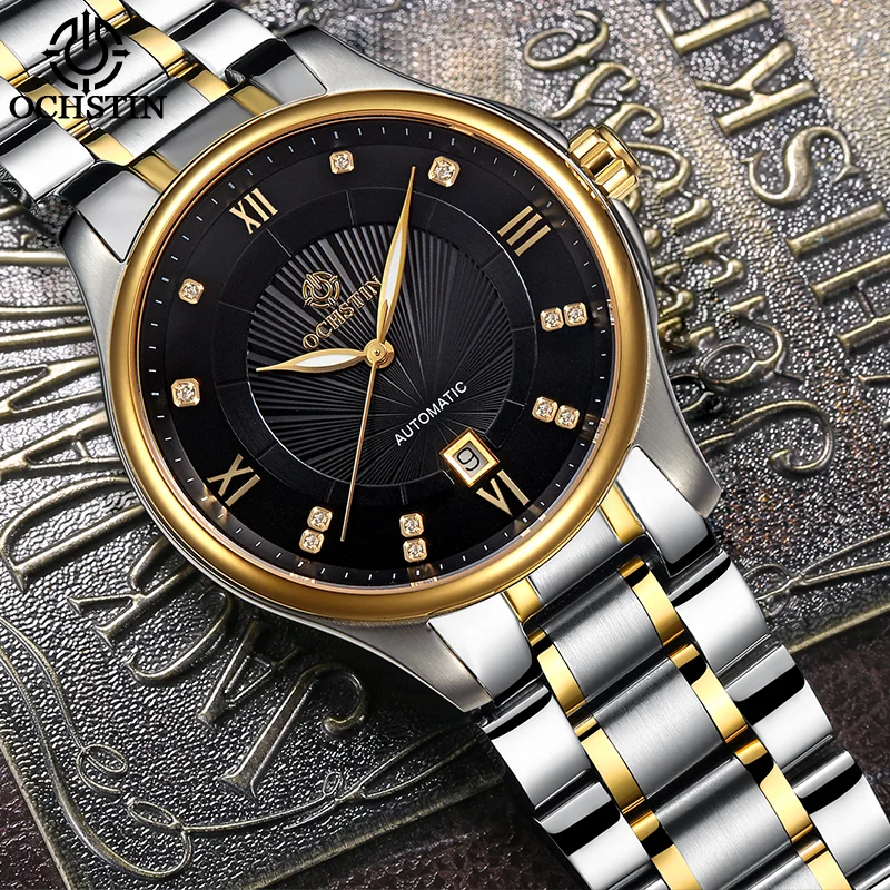 OCHSTIN Men's Luxury Automatic Mechanical Watch Man Solid Stainless Steel Case Waterproof Male Business Timepiece Male Clock