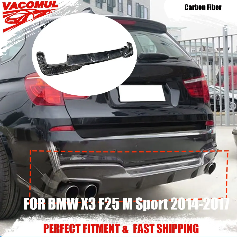 

VACOMUL Задний бампер из углеродного волокна, защита диффузора для BMW X3 F25 M Sport 2014-2017, задний бампер, спойлер, автомобильный FRP