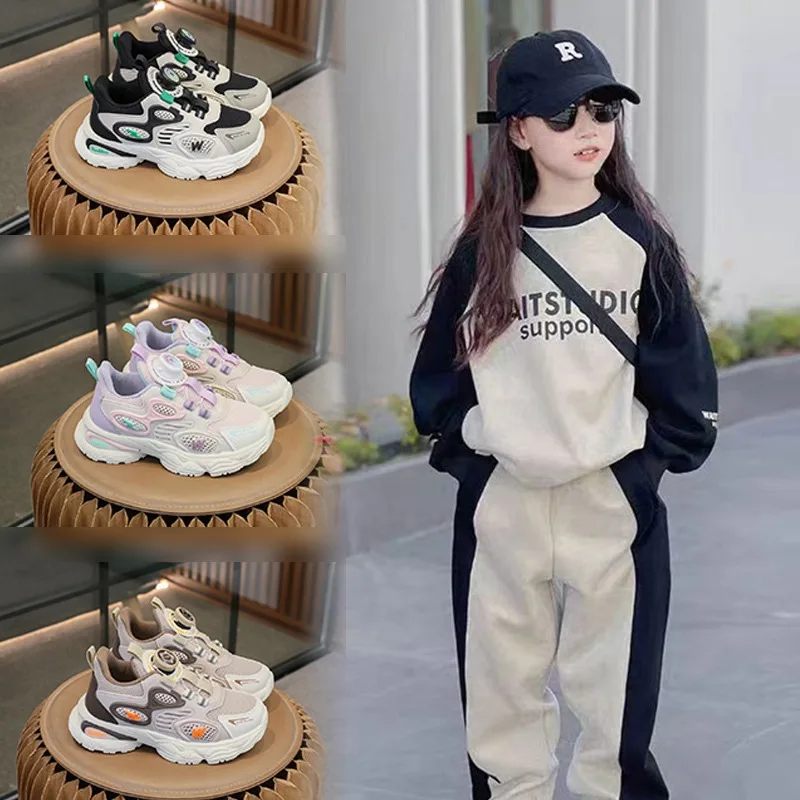 

Модные и универсальные кроссовки, зимние кроссовки для мальчиков и девочек, пуговицы, 2025 г., зимняя модная детская спортивная обувь, нескользящая