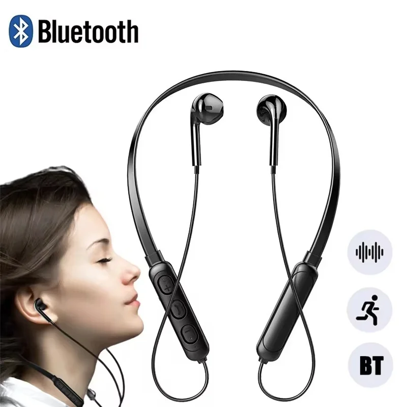Wireless Neckband Earphones For iPhone Xiaomi Huawei Phone Noise Reduction Sound Sports Fitness Audio Comfort Neckband Design