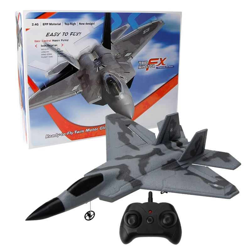 Avion Fx622 radiocommandé RC en mousse pour enfant, avion F22, chasseur foetal Partner-Wing, modèle réduit d'hélicoptère, jouet