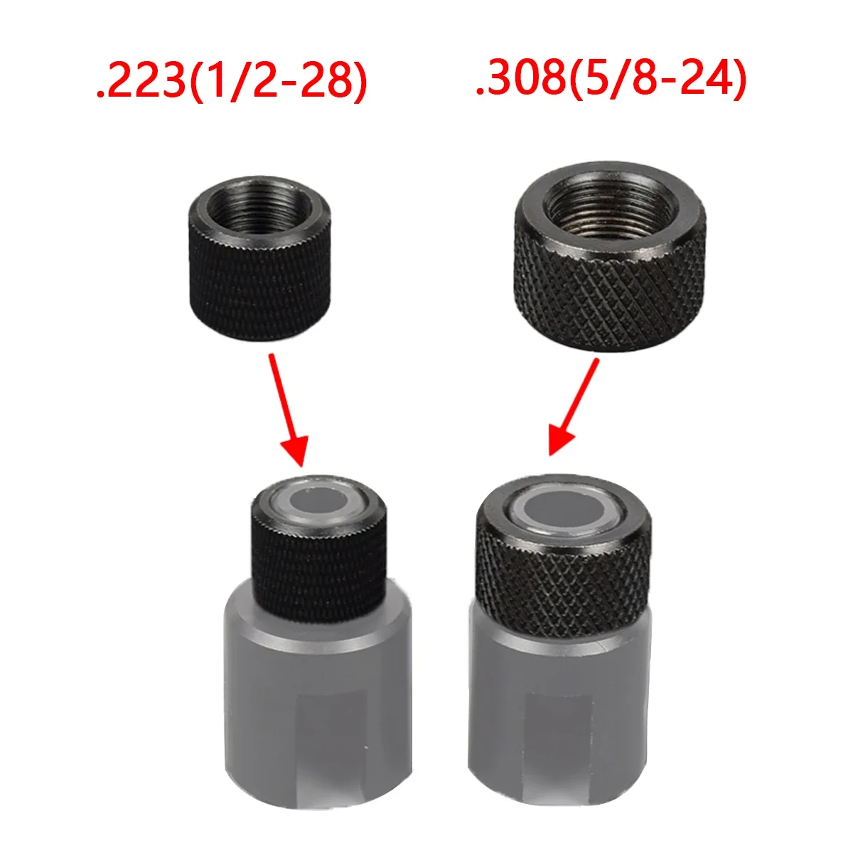 Tactical .223 .308 Muzzle Brake Adapter 1/2-28 5/8-24 Steel Barrel End Thread for Ruger 1022 10/22 Barrel Protector Nut Screw