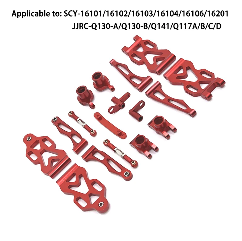 SCY-piezas de repuesto de Metal mejoradas, modelo 4WD, Original, 16101, 16102, 16103, 16201, 16101 Pro, JJRC Q130 Pro, 1:16, Rojo