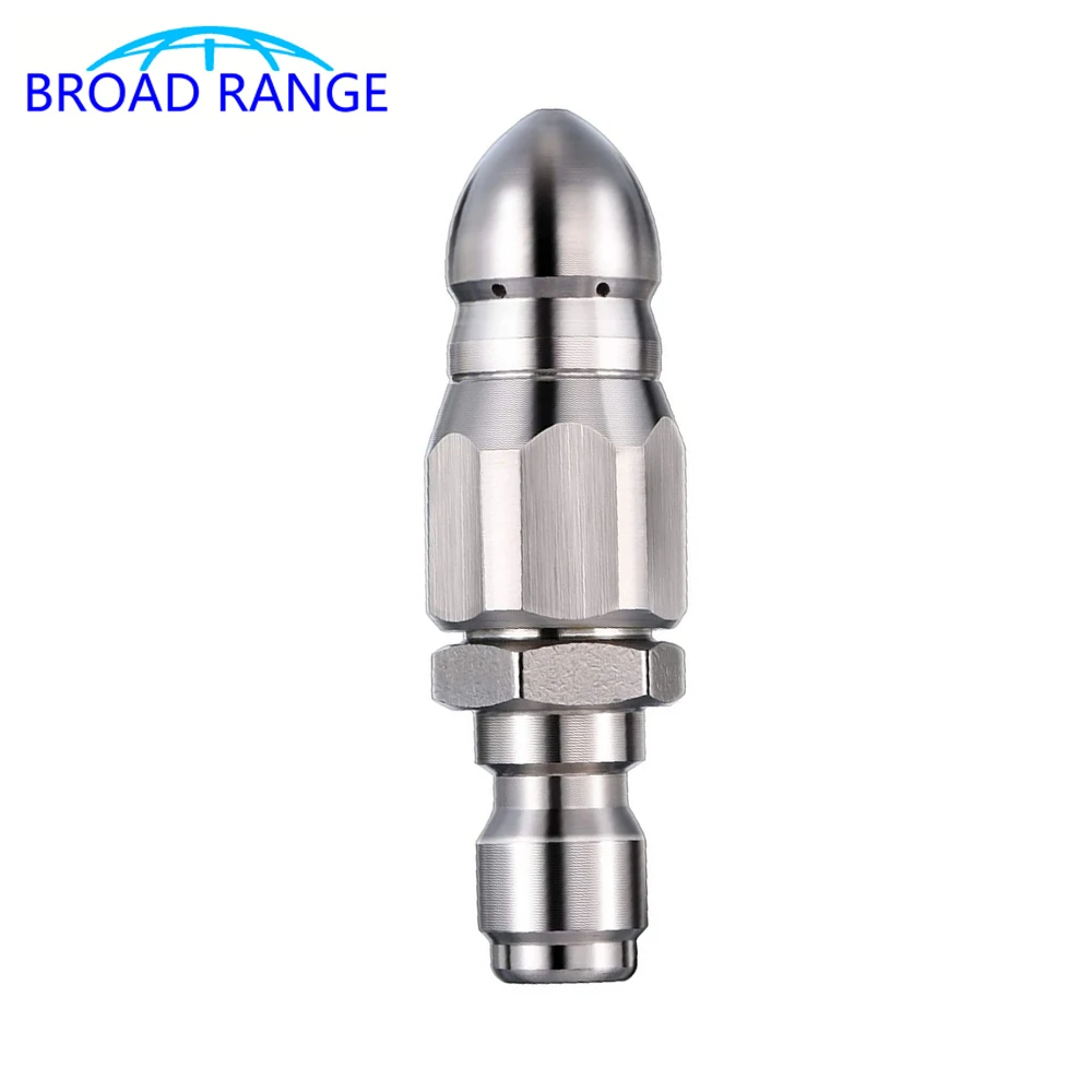 

5000PSI G1/4 Inch Stainless Steel High Pressure Washer Drain Sewer Cleaning Pipe Spray Quick Plug Drain Hose Nozzle Back