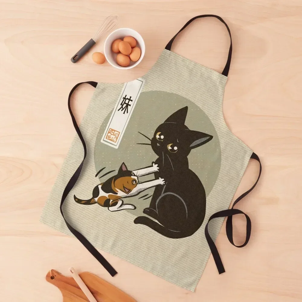 

Sister cat Apron Hairdressing Hairdresser Accessories Things For The Kitchen Korean Cooking Clothes Apron