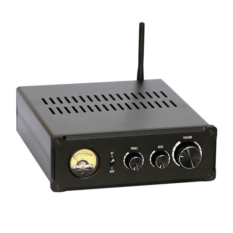 

300W+300W Bluetooth 5.1 Desktop Hifi Digital Power Amplifier TPA3255 Class D Mini Speaker Amp 2 Channel With VU meter Decoder