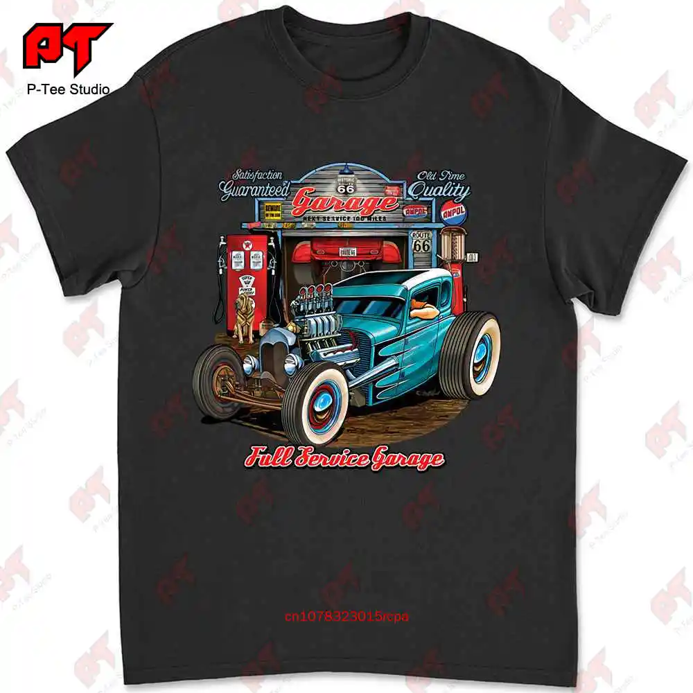 Hot Rod Garage Historic Route 66 Old School Drag Ra.Cing T-shirt VDSM