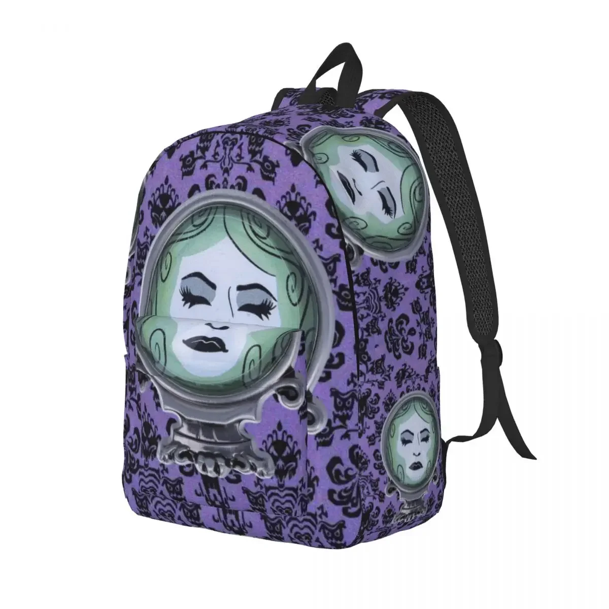 Haunted Mansion Purple With Madame Canvas Backpacks for Girls Boys Halloween Ghost School College Travel Bags Bookbag