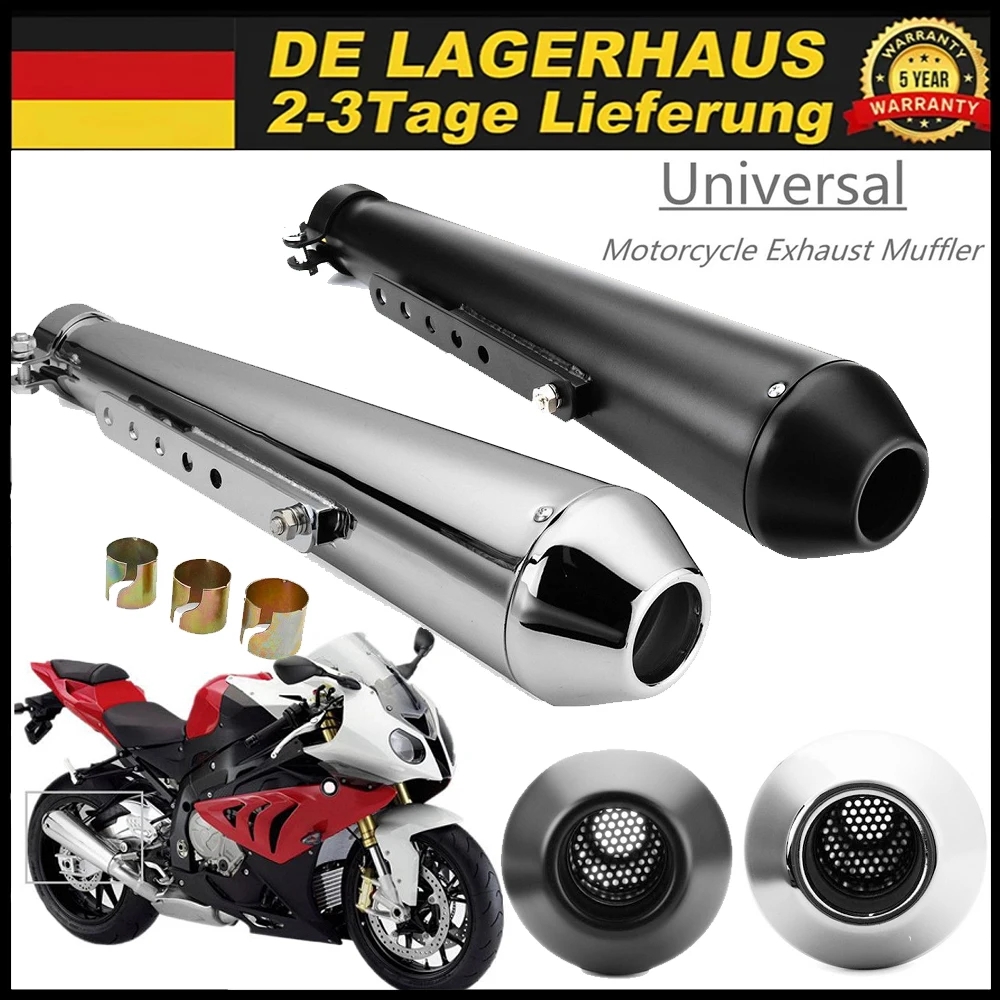 NEUER Hochwertiger Universeller Motorrad-Schalldämpfer Auspuffrohr-Ersatz für Cafe Racer Bobber Modifizierte Auspuffanlage Schalldämpferteile