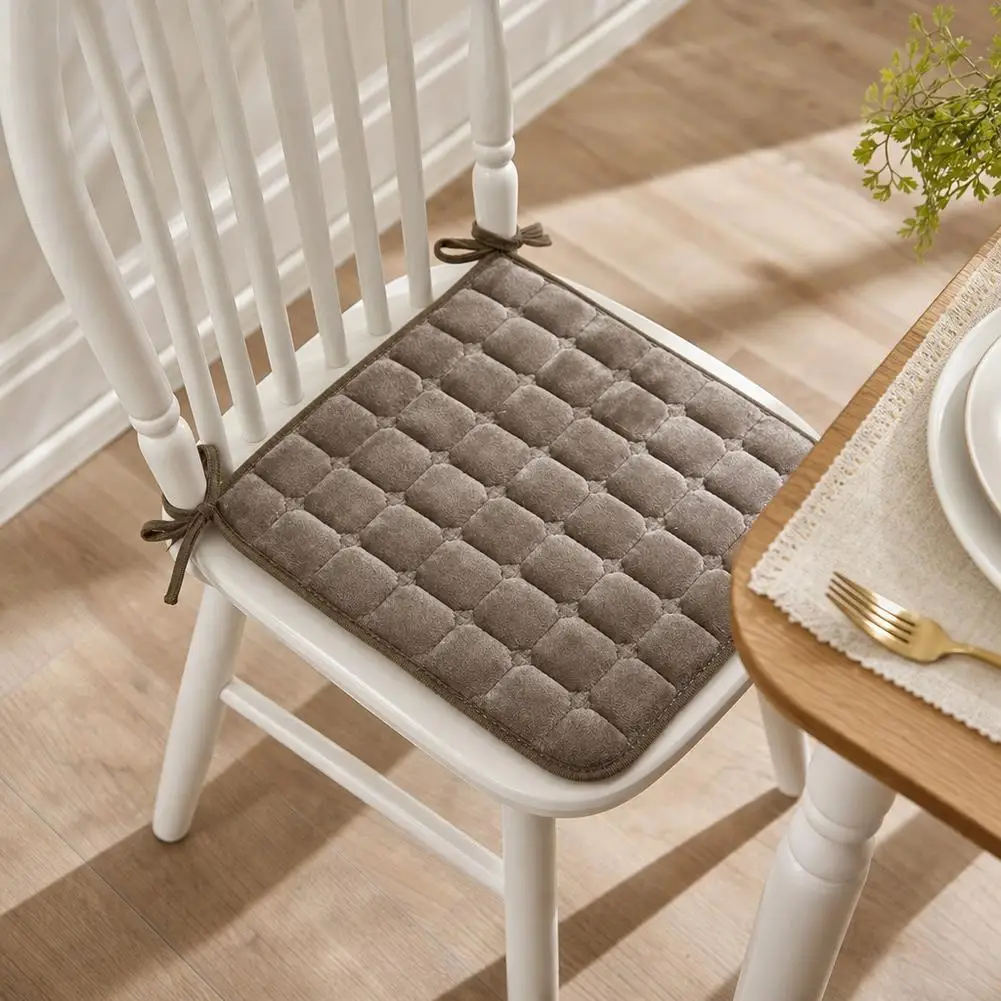 Soft 40cm Seat Cushion Plus Velvet Non Slip Student Chair Pad Warm Flannel Waist Cushion Office Home Decor Winter Warm Cushion