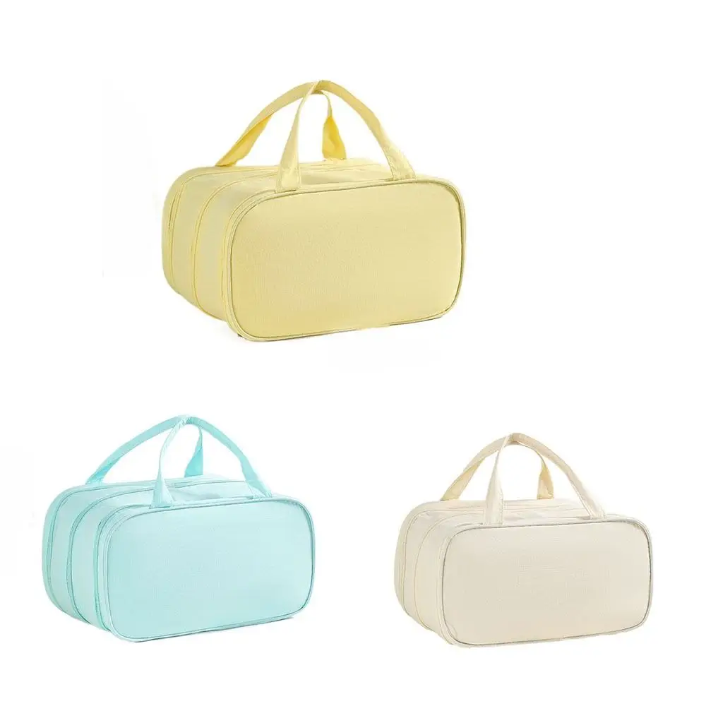 Трехслойная перегородка, ручная косметичка большой емкости с ручкой, сумка для хранения косметики, водонепроницаемая сумка для туалетных принадлежностей, дорожная