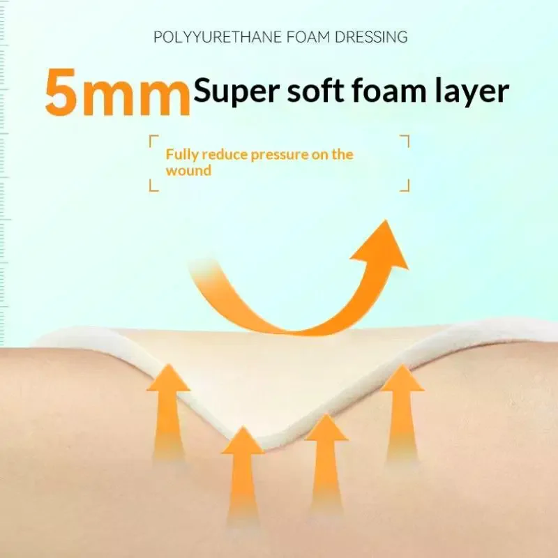 Urethane Foam Wound Bandage 1pcs Waterproof High Absorbency Gentle Dressing for Elderly Pressure Sore Care