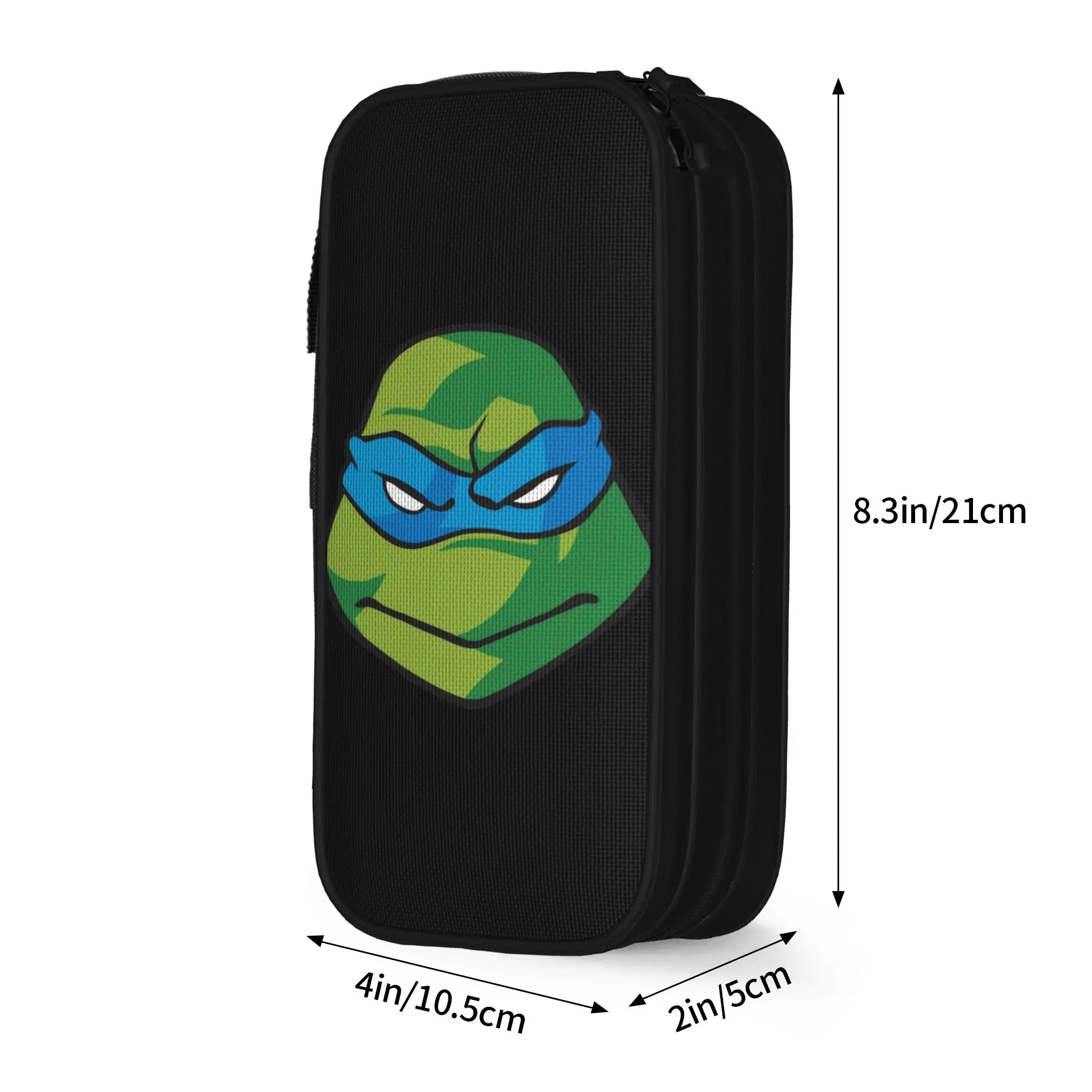 TMNT T-Turtles Leonardo Face Pencil Case Fun  Pen Box Bags Student Large Storage School Supplies Gift Pencilcases
