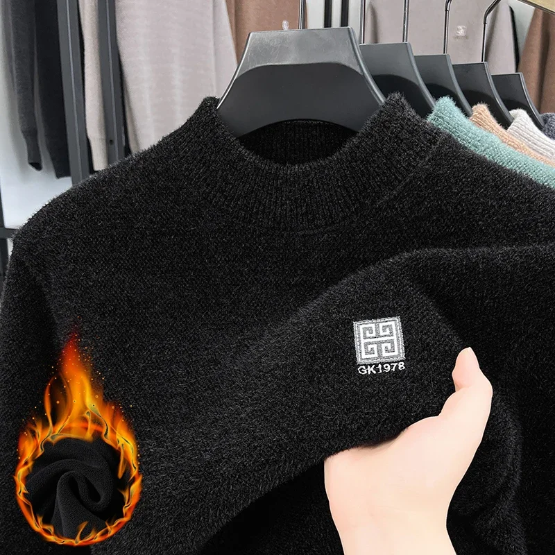

Новый дизайнерский люксовый бренд, мужской вязаный пуловер, свитер с вышивкой, зимний британский деловой модный тренд, плюшевая утепленная мужская одежда