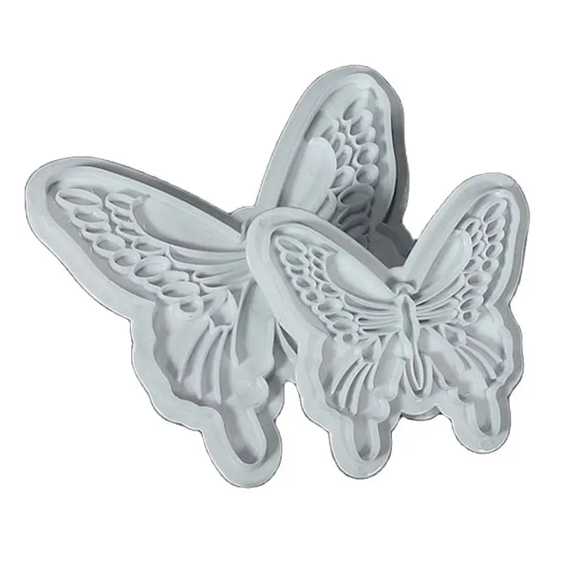 2pcs/lot Butterfly Bow Tie Shaped Plastic Cake Decoration Tools,Flower Cake Cookie Cutters Set, Fondant Sugar Molds E733