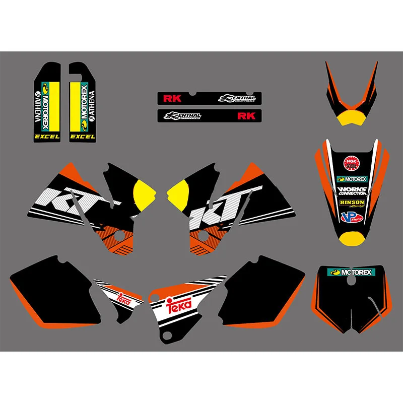 

rb RB (BULL) logo Decal Sticker Graphics For KTM SX MXC 125/250/380 /400/520 1998 1999 2000 STICK KIT