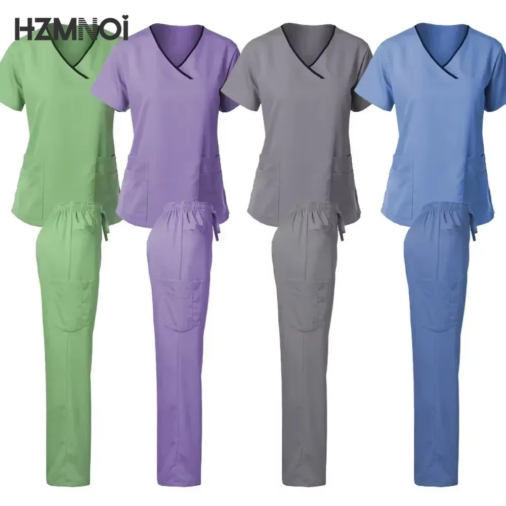 Medical Surgery Uniforms Women Scrubs Sets Hospital Doctors Clothing Nurses Accessories Dental Clinic Beauty Salon Workwear Suit