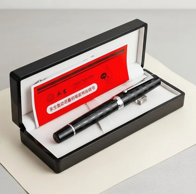 

Wingsung 600 Ebonite Cumberland Fountain Pen Limited Edition 8# 18K Long Knife Gold Nib Piston Filling System Business Gift Pen