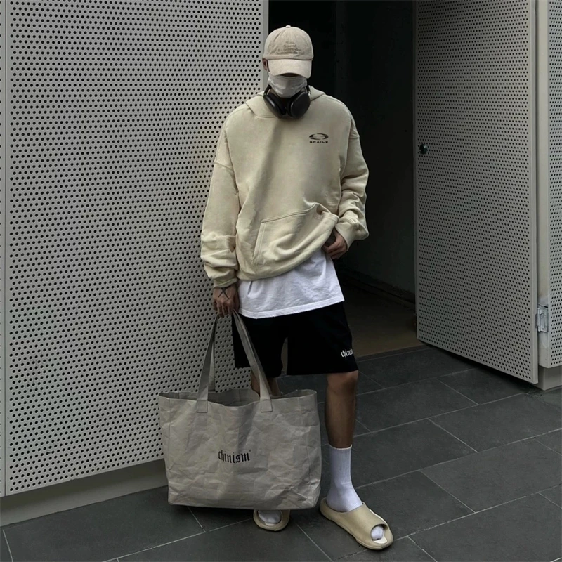 High quality version GRAILZ embroidered letter trendy American Vintage men\'s loose Vibe breasted hoodie high street hip-hop