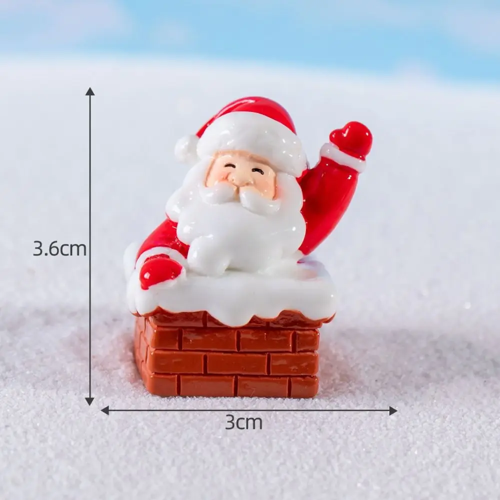 Kawaii Bonsai Decor Micro Landscape Snow Scene Resin Christmas Miniature Mini DIY Santa Claus Figurines Gifts Decorations